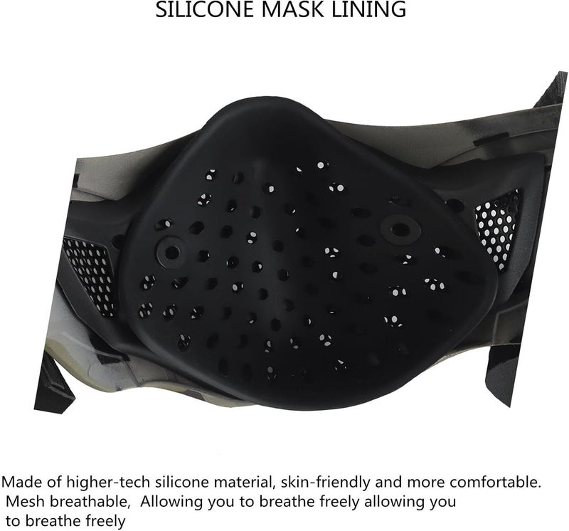 Hdlsina Airsoft Half Face Masks, Half Lower Steel Mesh Airsoft Protective Gear Breathable Silicone Lining Mesh Cover for Adult Men Women BBS Airsoft Shooting CS Survival Games - Image 4